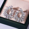 Wholesale Exaggerated Wreath Zircon Earrings Copper Flower Style For Ladies