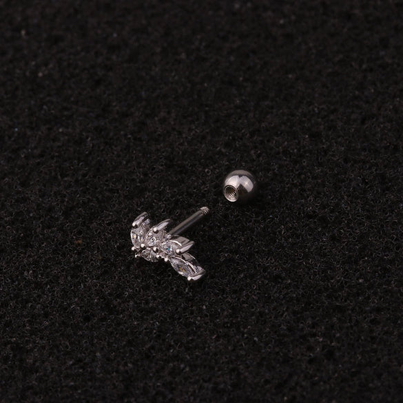 Wholesale Exotic Metal Ear Jewelry With Flower Design Inlaid Zircon For Women