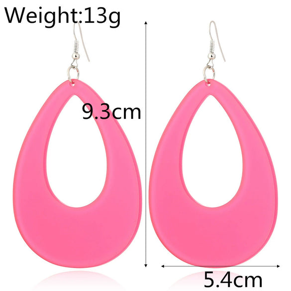 Wholesale Explosion Color Hollow Drop Acrylic Earrings In Geometric Joker Long Design With Fashionable And Personalized Temperament