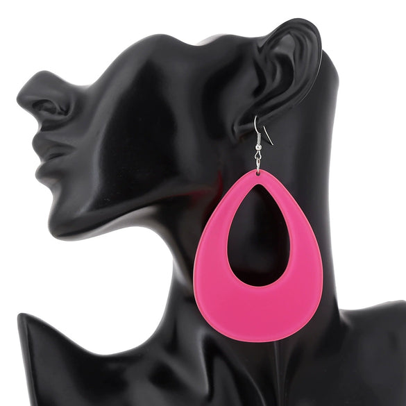Wholesale Explosion Color Hollow Drop Acrylic Earrings In Geometric Joker Long Design With Fashionable And Personalized Temperament