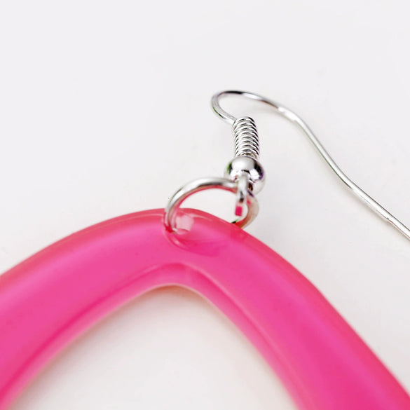Wholesale Explosion Color Hollow Drop Acrylic Earrings In Geometric Joker Long Design With Fashionable And Personalized Temperament