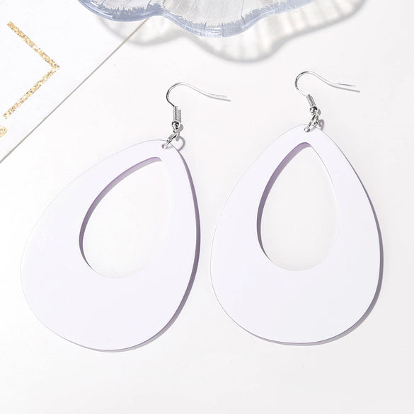 Wholesale Explosion Color Hollow Drop Acrylic Earrings In Geometric Joker Long Design With Fashionable And Personalized Temperament