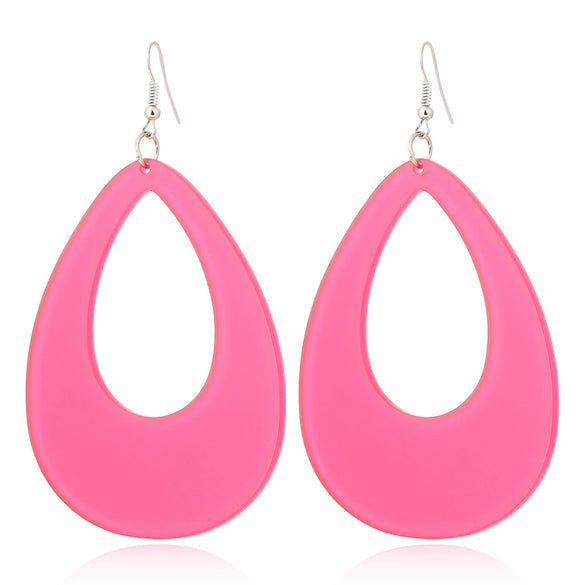 Wholesale Explosion Color Hollow Drop Acrylic Earrings In Geometric Joker Long Design With Fashionable And Personalized Temperament