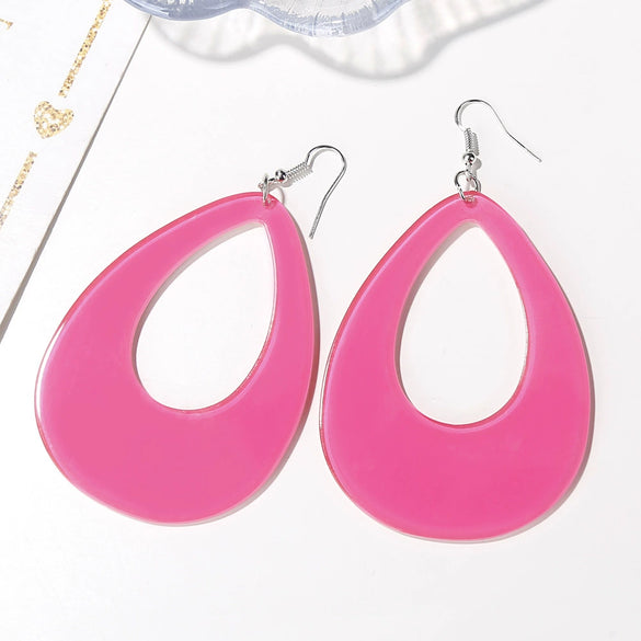 Wholesale Explosion Color Hollow Drop Acrylic Earrings In Geometric Joker Long Design With Fashionable And Personalized Temperament
