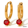 Wholesale Exquisite Creative Zircon Earrings In Retro Style Made Of Stainless Steel With Geometric Design And Electroplating Treatment