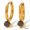 Wholesale Exquisite Creative Zircon Earrings In Retro Style Made Of Stainless Steel With Geometric Design And Electroplating Treatment