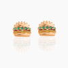 Wholesale Exquisite Earrings Fruit Burger Series Brass Inlaid Zircon Real Gold Plated Geometric Style For Women