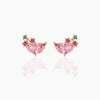 Wholesale Exquisite Earrings Fruit Burger Series Brass Inlaid Zircon Real Gold Plated Geometric Style For Women