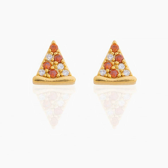 Wholesale Exquisite Earrings Fruit Burger Series Brass Inlaid Zircon Real Gold Plated Geometric Style For Women