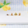 Wholesale Exquisite Earrings Fruit Burger Series Brass Inlaid Zircon Real Gold Plated Geometric Style For Women
