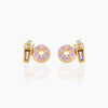 Wholesale Exquisite Earrings Fruit Burger Series Brass Inlaid Zircon Real Gold Plated Geometric Style For Women