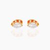 Wholesale Exquisite Earrings Fruit Burger Series Brass Inlaid Zircon Real Gold Plated Geometric Style For Women