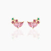 Wholesale Exquisite Earrings Fruit Burger Series Brass Inlaid Zircon Real Gold Plated Geometric Style For Women