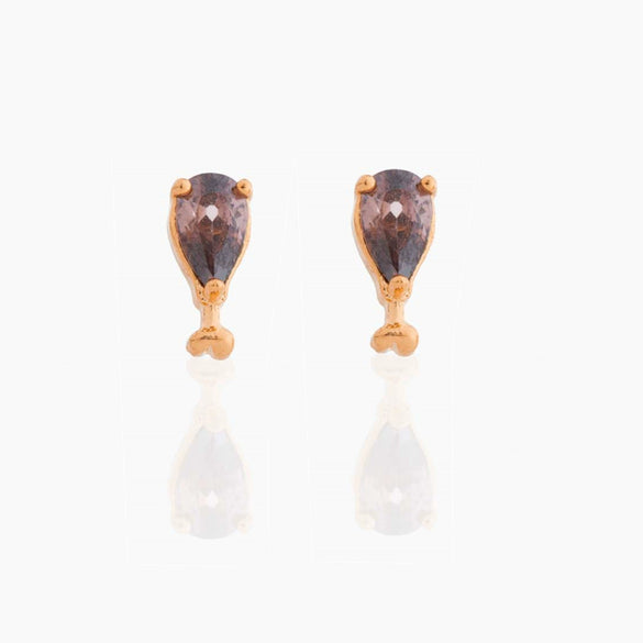 Wholesale Exquisite Earrings Fruit Burger Series Brass Inlaid Zircon Real Gold Plated Geometric Style For Women