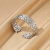 Wholesale Exquisite Exaggerate Style Irregular Leaf Ocean Wide Open Bracelet Stainless Steel Jewelry With Electroplating