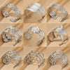 Wholesale Exquisite Exaggerate Style Irregular Leaf Ocean Wide Open Bracelet Stainless Steel Jewelry With Electroplating