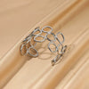 Wholesale Exquisite Exaggerate Style Irregular Leaf Ocean Wide Open Bracelet Stainless Steel Jewelry With Electroplating