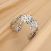 Wholesale Exquisite Exaggerate Style Irregular Leaf Ocean Wide Open Bracelet Stainless Steel Jewelry With Electroplating