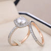 Wholesale Exquisite Luxury Women's Copper Ring with Twocolor Plating and Micro Inlay Geometric Design