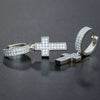 Wholesale Exquisite Retro Geometric Style Copper Zircon Earrings For Unisex