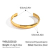 Wholesale Eyeshaped Star Rhinestone Open Bracelet Stainless Steel Electroplated 18K Gold Modern Minimalist Geometric Jewelry Accessories