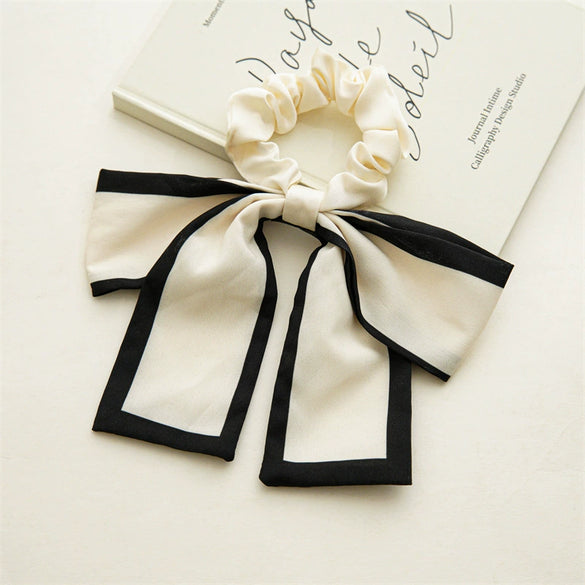 Wholesale Fabric Bow Hair Band Women's High Elasticity Seiko Hair Tie Rope Ponytail Ribbon Headdress