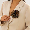 Wholesale Fabric Exaggerated Flower Pattern Duckbill Clip Pin Brooch With Electroplating