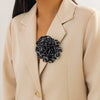 Wholesale Fabric Exaggerated Flower Pattern Duckbill Clip Pin Brooch With Electroplating