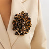 Wholesale Fabric Exaggerated Flower Pattern Duckbill Clip Pin Brooch With Electroplating