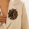 Wholesale Fabric Exaggerated Flower Pattern Duckbill Clip Pin Brooch With Electroplating