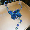Wholesale Fabric Flower Pearl Diamond Women's Necklace With Sweet Design And Electroplating