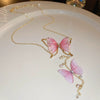 Wholesale Fabric Flower Pearl Diamond Women's Necklace With Sweet Design And Electroplating