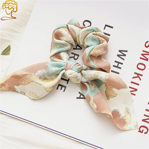 Wholesale Fabric Hair Ring Headwear With Retro Tiedye Color And Rabbit Ears Design Women's Style Seiko Crafted