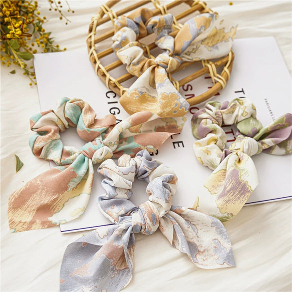 Wholesale Fabric Hair Ring Headwear With Retro Tiedye Color And Rabbit Ears Design Women's Style Seiko Crafted