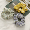 Wholesale Fabric Hair Rings With Plaid Pattern For Female High Elasticity Seiko Treatment