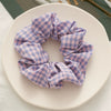Wholesale Fabric Hair Rings With Plaid Pattern For Female High Elasticity Seiko Treatment