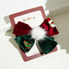 Wholesale Fabric Handmade Christmas Hair Accessories With Bell Bow Ribbon Elk Christmas Tree Elements Duckbill Clip For Women