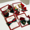 Wholesale Fabric Handmade Christmas Hair Accessories With Bell Bow Ribbon Elk Christmas Tree Elements Duckbill Clip For Women