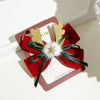 Wholesale Fabric Handmade Christmas Hair Accessories With Bell Bow Ribbon Elk Christmas Tree Elements Duckbill Clip For Women