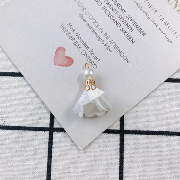 Wholesale Fabric Handwoven Retro Elegant Flower Jewelry Accessories Pendant Earrings