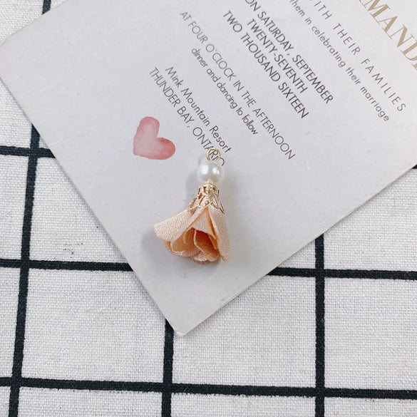 Wholesale Fabric Handwoven Retro Elegant Flower Jewelry Accessories Pendant Earrings