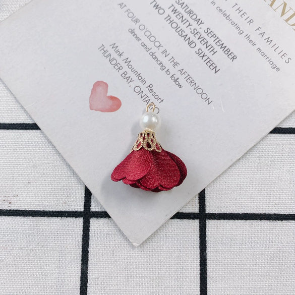 Wholesale Fabric Handwoven Retro Elegant Flower Jewelry Accessories Pendant Earrings