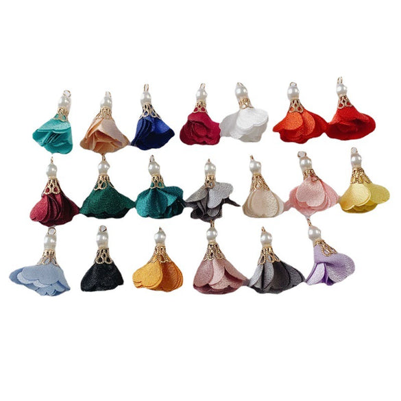 Wholesale Fabric Handwoven Retro Elegant Flower Jewelry Accessories Pendant Earrings