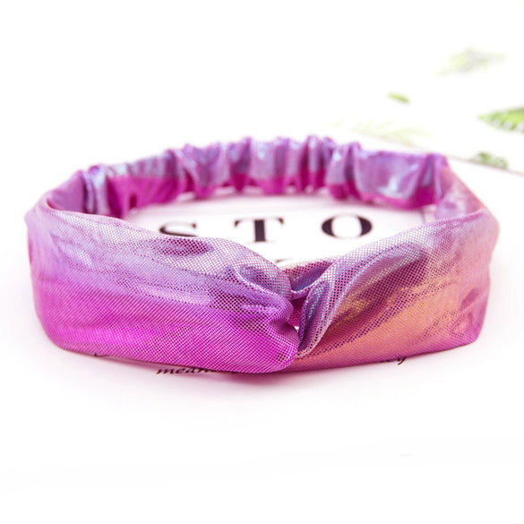 Wholesale Fabric Long Hair Band Laser Gradient Color Round Handmade Hair Accessories