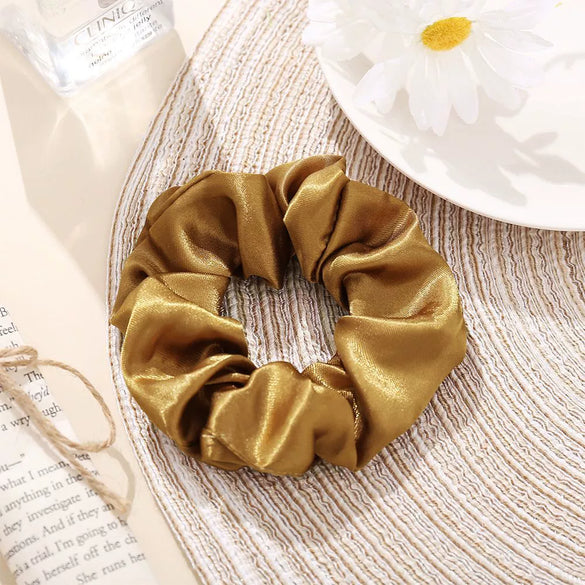 Wholesale Fabric Solid Color Handmade Large Intestine Hair Ring For Female Hair Accessories