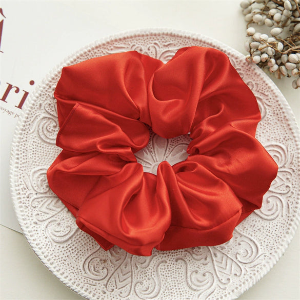 Wholesale Fabric Solid Color High Elastic Simple Handmade Women's Hair Ring