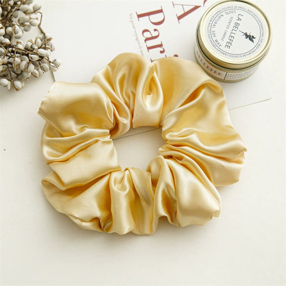 Wholesale Fabric Solid Color High Elastic Simple Handmade Women's Hair Ring