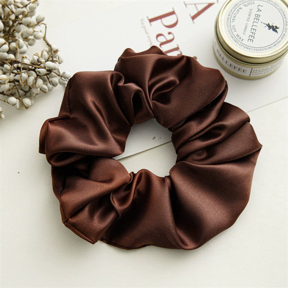 Wholesale Fabric Solid Color High Elastic Simple Handmade Women's Hair Ring