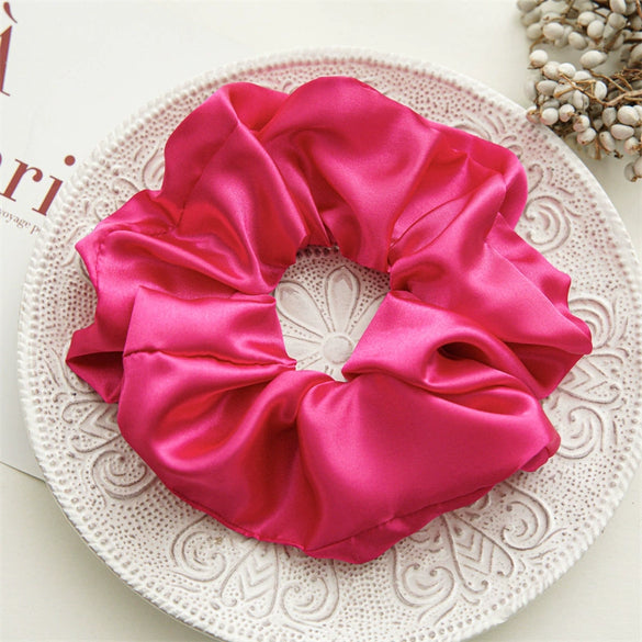 Wholesale Fabric Solid Color High Elastic Simple Handmade Women's Hair Ring