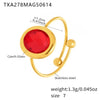 Wholesale Faceted Fiberglass Bead Opening Design Geometric Stainless Steel 18K Gold Electroplated Luxury Fashion Women's Ring